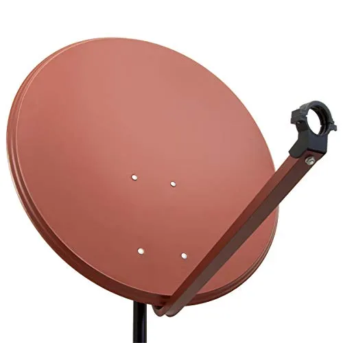 PremiumX PXA80 Satellitenschüssel 80cm - Hochwertige Aluminium Antenne in Ziegelrot - SAT-Antenne 80cm für digitalen Empfang | Robuste, korrosionsgeschützte Bauweise mit pulverbeschichtetem Aluminium und einfacher Installation für beste Signalqualität.