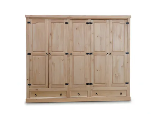 ebuy24 Kleiderschrank New Mexico 5-Trg. mit 3 Schubladen in braun von ebuy24