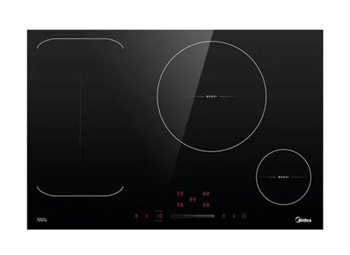 Midea Induktionskochfeld 77cm mit FlexZone und Booster - Kochfeld autark mit rahmenlosem Design, FlexZone für flexible Töpfe und Booster für schnelles Erhitzen - ideal für moderne Küchen.