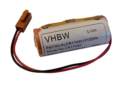 vhbw Akku kompatibel mit Fanuc CNC-Steuerung 16i, CNC-Steuerung 18i, Alphadrives Steuereinheit (2000 mAh, 3 V, Li-Ion)