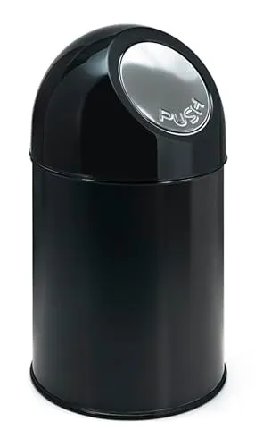 PROREGAL Klassischer Abfallbehälter mit Pushdeckel | 30 Liter - Haushaltszubehör - Robuster Abfallbehälter aus hochwertigem Metall mit praktischem Pushdeckel für einfache Handhabung und Langlebigkeit.