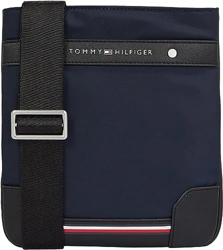 Tommy Hilfiger Herren Umhängetasche Crossover Klein, Blau (Space Blue) - Herren-Schultertaschen mit zeitlosem Design, verstellbarem Riemen und praktischem Innenfach für Geldbeutel und Handy – ideal für jeden Anlass!