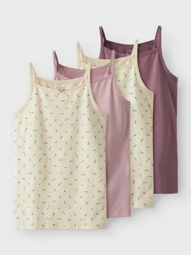 Name It Unterhemd NKFSTRAP TOP 4P BUTTERCREAM FLORAL - Kinder-Wäsche, 4er-Pack ärmelloser Tops aus elastischem Jersey für optimalen Tragekomfort und vielseitige Kombinationsmöglichkeiten.