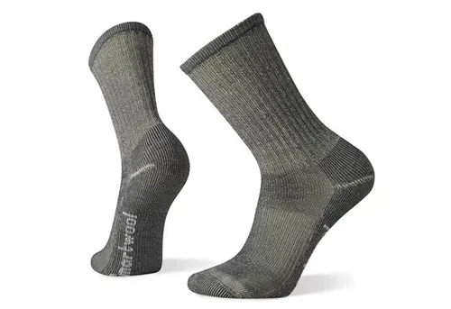 Smartwool Classic Hike Light Cushion Crew Socken - LIGHT GRAY - Sportsocken aus ZQ-zertifizierter Merinowolle mit recyceltem Nylon für höchsten Tragekomfort und Nachhaltigkeit. Ideal für verschiedene Gelände und Einsatzzwecke.