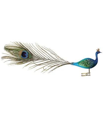 IMPULS Christbaumschmuck Pfau auf Clip 28cm in blau von IMPULS