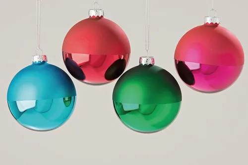 Baumschmuck Kugel Glas bunt 8 cm 4er-Set (758750) Christbaumkugeln