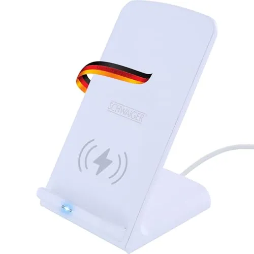 SCHWAIGER QLS10W 512 QI Smartphone Ladestation - Kabelloses Qi-Ladegerät mit 10W Leistung, integrierter LED-Anzeige und sicherem Multischutzsystem für eine stressfreie Nutzung.