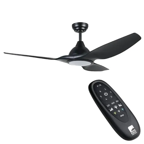 EGLO Deckenventilator Tunitas mit LED und Fernbedienung in schwarz von EGLO