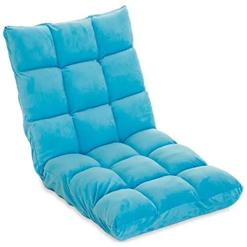 Nexos Relax-Lounger 53x52x60cm hell-blau Bodensofa verstellbar Relax-Sofa Bodenstuhl Jugendsessel Gästebett klappbar Sitzsack Klappbett Sitzkissen (Blau)