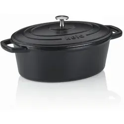 kela Bräter Gusseisen oval 4 Liter in schwarz von Kela