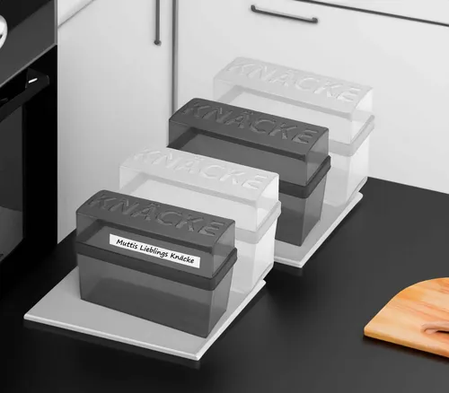 WestCraft Brotkorb 1er, 2er, 4er Knäckebrot Box Set, für Sauerteig, Roggen Crisp Knäcke, Kunststoff (BPA frei), (4-tlg), Schweden Knäcke Brot in Scheiben, Aufbewahrung, kleine Mini Brotbox