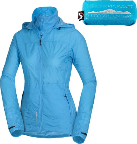 Wasserdichte Packbare Damen Outdoorjacke NORTHFINDER Northkit Blau - Skijacken – Die vielseitige und leichte Notfalljacke mit 10.000 mm Wassersäule, hervorragender Belüftung und praktischen Taschen für Sportfans.