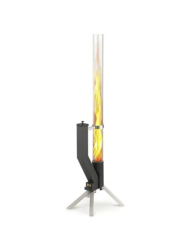 Gardenflare Feuerschale Feuerrohr – Edelstahl Feuersäule für Terrasse und Garten - Elegantes Feuerrohr aus robustem Edelstahl, ideal für stimmungsvolle Abende im Freien. Mit innovativer Technik für beeindruckendes Flammenspiel und zuverlässige Leistung. Perfekt für Garten und Terrasse.