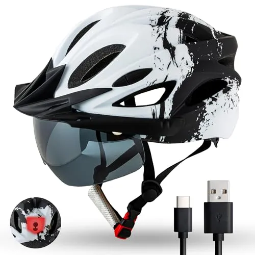 Fahrradhelm H085 Urban – Mit LED-Rücklicht und Magnet-Visier für Damen & Herren