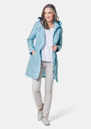 GOLDNER Outdoorjacke Kurzgröße: Modischer Regenparka mit Kapuze Individuelle Weitenregulierung durch Tunnelzüge und variablen Kragen