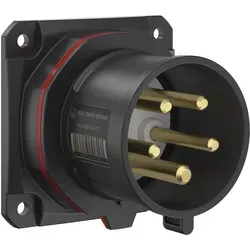 Walther Electric FW611506CC CEE NEO Anbaugerätestecker gerade, 16A, 5P, 6h, IP54 mit Käfigzugfeder-Technik und 86x86mm Flansch