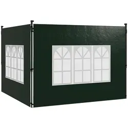 Outsunny Pavillonseitenteil mit Fenster, Dunkelgrün, 293x193 cm - Ideal für Gartenpartys! Das Outsunny Pavillonseitenteil Set besteht aus zwei wasserfesten Wänden mit dekorativen Fenstern, die für Licht sorgen. Passend für 3x3 m und 3x6 m Pavillons, einfach zu installieren und für mehr Privatsphäre.