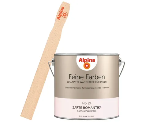 Alpina Wandfarbe - Feine Farben mit Gratis Rührstab - Premium Wandfarbe für Innen in der zarten Rosé-Nuance Zarte Romantik® - edelmatte Qualität für ein Zuhause mit Charakter und inklusive gratis Rührstab für perfektes Anrühren.