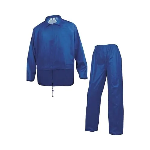 Deltaplus EN400BRXG Regenkombination 400 Aus Polyester Mit Pvc-Beschichtung, Königsblau, Größe XL