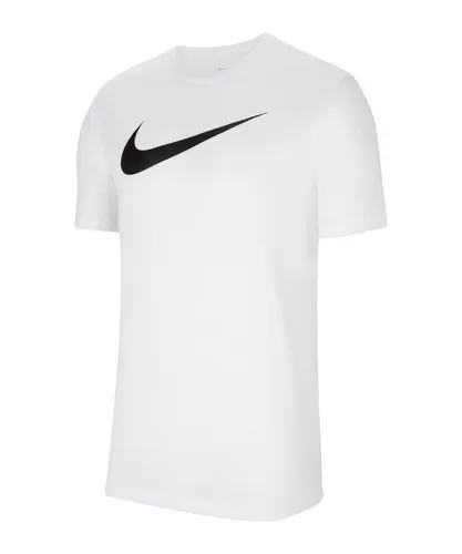 Nike Performance Park 20 Swoosh T-Shirt Kids schwarz/weiß L (147-158) - Stylisches Kurzarm T-Shirt für Kinder aus atmungsaktiver Polyester-Mischung, ideal für Sport und Freizeit. Bequem und perfekt für junge Fußballer!