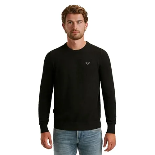 PME Legend Herren Rundhals Pullover R-Neck Cotton MODAL - Regular Fit S - 5XL, Größe:4XL, Farbe:PKW0000334-999 Black