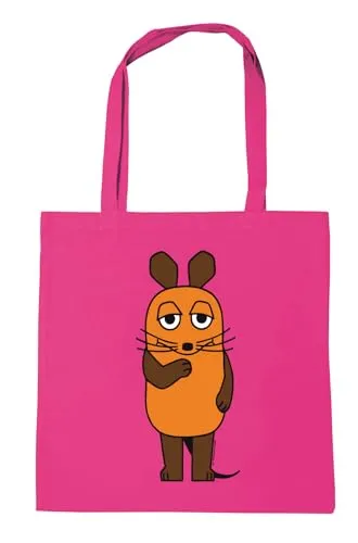 Logoshirt® Die Sendung mit der Maus I TV-Maus I Baumwolltasche I pink I Lizenziertes Originaldesign
