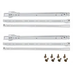 Rollschubführung Teilauszug 500 mm - 2 Paar Schubladenschiene in weiß - Zubehör für Möbel: Hochwertige 500 mm Rollschubführungen mit Teilauszug für leises Öffnen, integrierte Ausrollsicherung und einfache Montage.