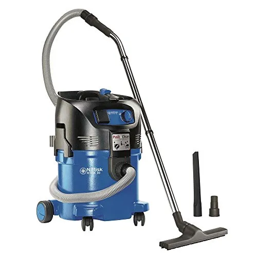 Nilfisk Nass-Trockensauger Attix 30-21 PC - 30 Liter, 1500 Watt, mit Gerätesteckdose und halbautomatischer Filterreinigung für effizientes Reinigen