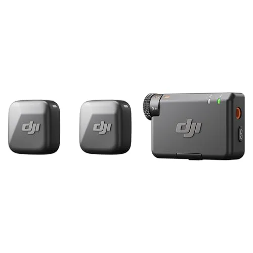 DJI Mic Mini (2 Sender + 1 Empfänger), Detailreicher Klang, Kabelloses Lavaliermikrofon für Kamera/Android, 2-Personen-Vlog, Teamproduktion