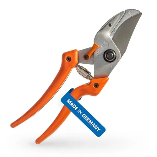 Original LÖWE 8 Profi Amboss Gartenschere 8.107 mit Bypass Geometrie - scharfe handliche Schere mit Stahl-Klinge Antihaftbeschichtung und ergonomisch geformte Griffe für Schneidarbeiten im Garten