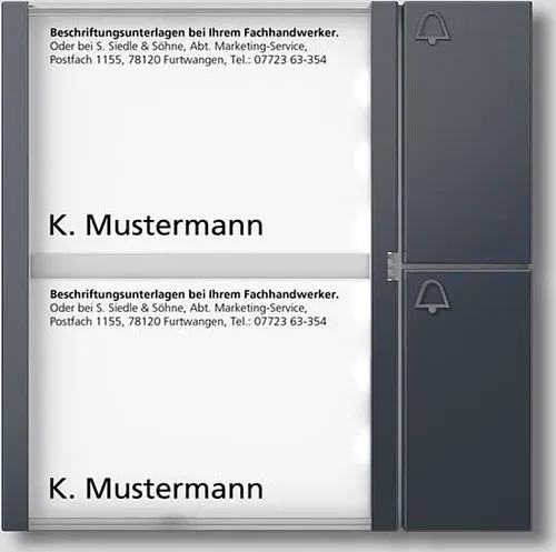 Siedle TM 612-2 AG Tasten-Modul - Tasten-Modul für Unterputzmontage mit 2 separaten Ruftasten und Namensschildtasche, ideal für moderne Eingangsbereiche und hohe Benutzerfreundlichkeit.