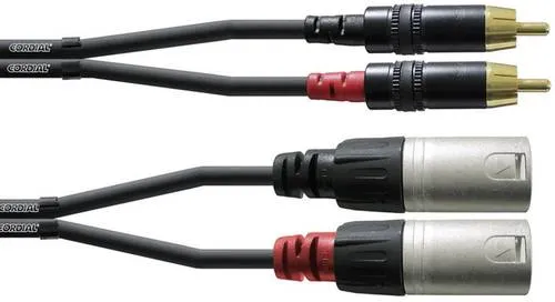 Cordial CFU 1,5 MC Audio Adapterkabel [2x XLR-Stecker - 2x Cinch-Stecker] 1.50m Schwarz