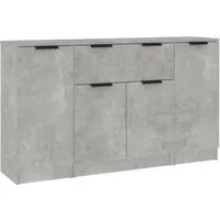 vidaXL Sideboards 3 Stk. Betongrau Holzwerkstoff in grau von vidaXL