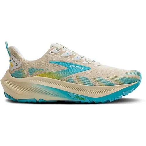 Brooks Damen Ghost Trail Sneaker – Sand/Star White/Golden Hour - Laufschuhe für Trailrunner, mit All-Terrain-Grip und zuverlässiger Dämpfung für Komfort auf unebenen Oberflächen. Ideal für Outdoor-Abenteuer!