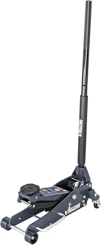 Vigor Hydraulik Alu-Rangier-Wagenheber V6028-1.5-A 1,5 t Tragkraft, 14,5 kg, leicht und manövrierfähig, für Radwechsel und Reparaturen unter dem Fahrzeug