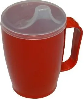 EINNEHMEBECHER m.Griff+Deckel 12mm rot 1 St von Dr. JUNGHANS