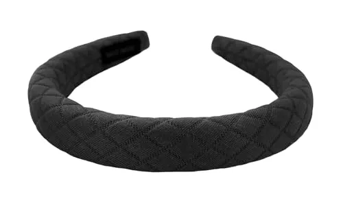 axy Haarreif mit Stoff gepolstertes - Wunderschön edler Haarreifen Damen Stirnband Haarschmuck HRK12 (Schwarz)