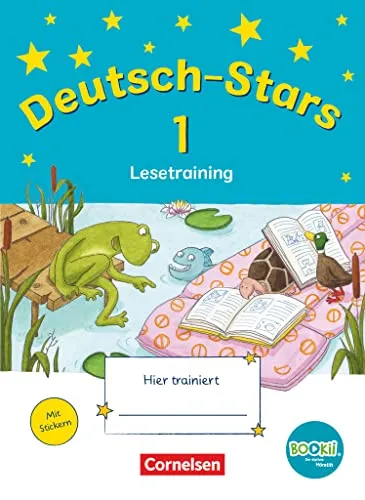 Deutsch-Stars - BOOKii-Ausgabe - 1. Schuljahr: Lesetraining - Übungsheft - Mit Lösungen