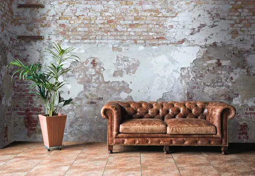 Livingwalls Vliestapete - Backstein Tapete in Grün, Braun und Weiß - Moderne Tapete mit Steinoptik, leicht anzubringen und ideal für jeden Raum. Bringen Sie mit dieser 2,80 m x 3,71 m großen Wandtapete frische und Ruhe in Ihr Zuhause.