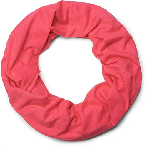 styleBREAKER unifarbener leichter Jersey Loop Schal, Schlauchschal, Tuch, Einfarbig, Unisex 01016115, Farbe:Koralle