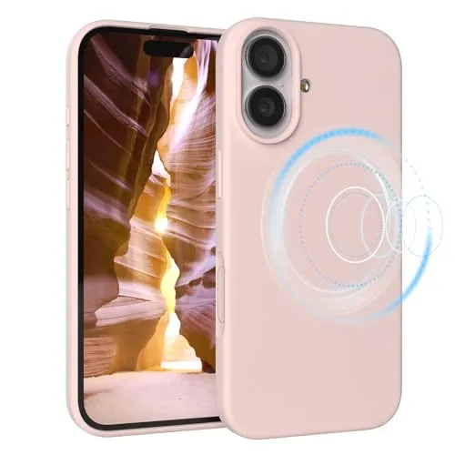 EAZY CASE Magnetische Silikon Hülle für iPhone 17 - MagSafe-kompatibel, Premium-Liquid-Silikon, Stoßfest, Kameraschutz, Mikrofaser-Innenfutter, Slim Cover Handyhülle Bumper - Altrosa Rosa