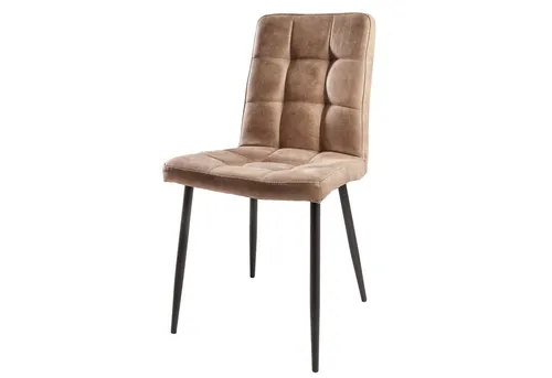 riess-ambiente Polsterstuhl MODENA antik taupe / schwarz - Polsterstuhl im Retro-Look, komfortabel gepolstert mit auffälliger Ziersteppung und stabilen schwarzen Metallbeinen – ideal kombinierbar mit verschiedenen Möbeln.