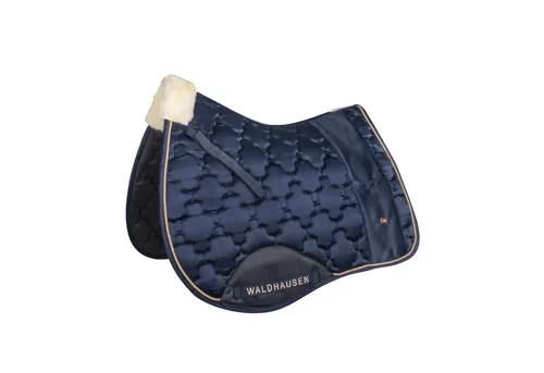 Waldhausen Schabracke Modern Rose blau/rosegold - Sattelunterlagen mit kleiner Seitentasche, aus hochwertigem Material (75% Polyester, 25% Baumwolle) für optimalen Komfort und Stil beim Dressurreiten.