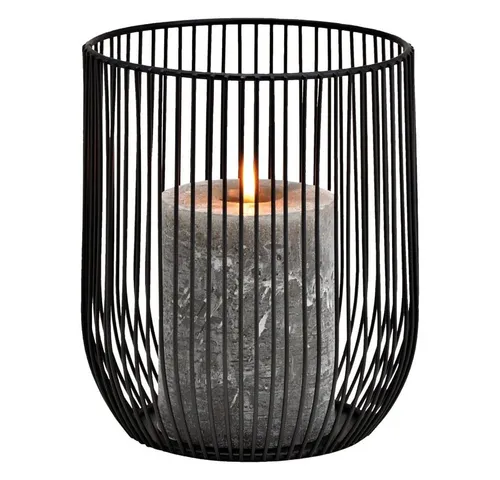 matches21 HOME & HOBBY Kerzenhalter Kerzenhalter aus Metall Draht schwarz Tischdeko Ø 12 cm (1 St)