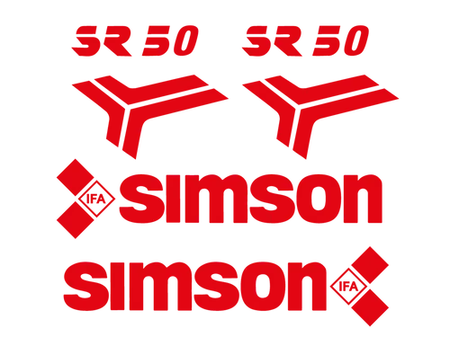 Dekorsatz 4-teilig, Rot - für Simson SR50