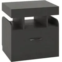 Costway Nachttisch mit Ladestation und Geheimfach in Schwarz
