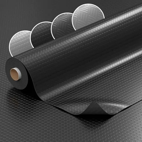 PVC Bodenbelag Meterware Noppen 1mm Antirutschmatte Bodenmatte Noppenmatte Riffelblechmatte Tränenblech rutschfest Schwarz Noppen 100x140cm