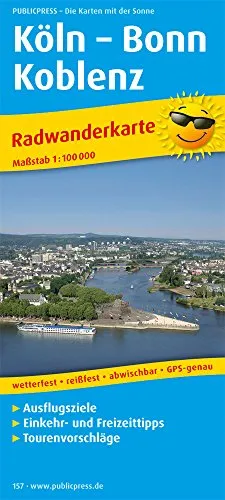 Köln - Bonn - Koblenz: Radkarte mit Ausflugszielen, Einkehr- & Freizeittipps, wetterfest, reissfest, abwischbar, GPS-genau. 1:100000 (Radkarte / RK)