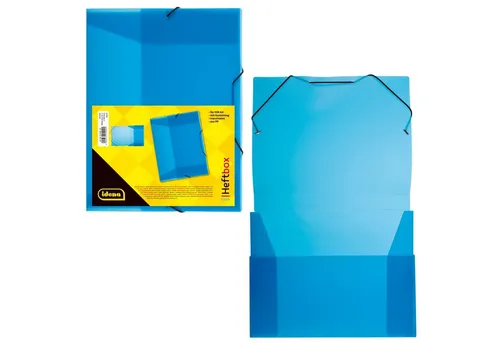 Idena 225167 - Heftbox für DIN A4 mit Gummizug, transluzent blau, ideal zur sicheren Aufbewahrung von Dokumenten
