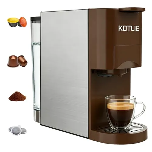 KOTLIE 4-in-1 Espresso Kaffeemaschine, 19 Bar für vielfältigen Kaffeegenuss